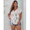 imageSOLY HUX Plus Size Blouses for Curvy Women Cute Boho Print Shirts V Neck Casual Summer Blouses TShirts TopsGraphic White