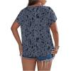 imageSOLY HUX Plus Size Blouses for Curvy Women Cute Boho Print Shirts V Neck Casual Summer Blouses TShirts TopsGrey and Black