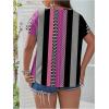 imageSOLY HUX Plus Size Blouses for Curvy Women Cute Boho Print Shirts V Neck Casual Summer Blouses TShirts TopsPurple Multi