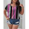 imageSOLY HUX Plus Size Blouses for Curvy Women Cute Boho Print Shirts V Neck Casual Summer Blouses TShirts TopsPurple Multi