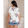 imageSOLY HUX Plus Size Blouses for Curvy Women Cute Boho Print Shirts V Neck Casual Summer Blouses TShirts TopsWhite Floral