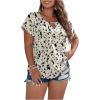 imageSOLY HUX Plus Size Blouses for Curvy Women Cute Boho Print Shirts V Neck Casual Summer Blouses TShirts TopsWhite and Black