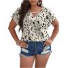 imageSOLY HUX Plus Size Blouses for Curvy Women Cute Boho Print Shirts V Neck Casual Summer Blouses TShirts TopsWhite and Black