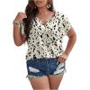 imageSOLY HUX Plus Size Blouses for Curvy Women Cute Boho Print Shirts V Neck Casual Summer Blouses TShirts TopsWhite and Black