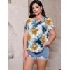 imageSOLY HUX Plus Size Blouses for Curvy Women Cute Boho Print Shirts V Neck Casual Summer Blouses TShirts TopsYellow Multi