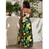 imageSOLY HUX Womens Plus Size 3 Piece Swimsuits Floral Print Halter Bikini Sets Bathing Suit with Beach SkirtBlack Tropical