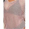 imageSOLY HUX Womens Plus Size Casual Summer Short Sleeve Cover Up Hollow Out Split Swimsuit Bikini Beach DressPlain Light Pink