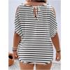 imageSOLY HUX Womens Plus Size Cold Shoulder Tops Summer Casual Trendy Scoop Neck Loose Tees T ShirtsBlack and White