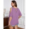 imageSOLY HUX Womens Plus Size Cold Shoulder Tops Summer Casual Trendy Scoop Neck Loose Tees T ShirtsDusty Purple