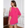 imageSOLY HUX Womens Plus Size Cold Shoulder Tops Summer Casual Trendy Scoop Neck Loose Tees T ShirtsSolid Pink