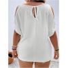imageSOLY HUX Womens Plus Size Cold Shoulder Tops Summer Casual Trendy Scoop Neck Loose Tees T ShirtsSolid White