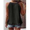 imageSOLY HUX Womens Plus Size Halter Tops Summer Casual Ruffle Sleeveless Asymmetrical Top CamisoleSolid Black