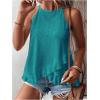 imageSOLY HUX Womens Plus Size Halter Tops Summer Casual Ruffle Sleeveless Asymmetrical Top CamisoleSolid Dark Green