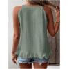 imageSOLY HUX Womens Plus Size Halter Tops Summer Casual Ruffle Sleeveless Asymmetrical Top CamisoleSolid Green