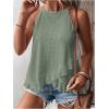 imageSOLY HUX Womens Plus Size Halter Tops Summer Casual Ruffle Sleeveless Asymmetrical Top CamisoleSolid Green