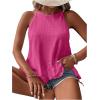 imageSOLY HUX Womens Plus Size Halter Tops Summer Casual Ruffle Sleeveless Asymmetrical Top CamisoleSolid Hot Pink