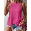 imageSOLY HUX Womens Plus Size Halter Tops Summer Casual Ruffle Sleeveless Asymmetrical Top CamisoleSolid Hot Pink