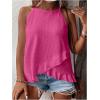 imageSOLY HUX Womens Plus Size Halter Tops Summer Casual Ruffle Sleeveless Asymmetrical Top CamisoleSolid Hot Pink