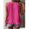 imageSOLY HUX Womens Plus Size Halter Tops Summer Casual Ruffle Sleeveless Asymmetrical Top CamisoleSolid Hot Pink