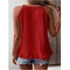 imageSOLY HUX Womens Plus Size Halter Tops Summer Casual Ruffle Sleeveless Asymmetrical Top CamisoleSolid Red