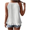 imageSOLY HUX Womens Plus Size Halter Tops Summer Casual Ruffle Sleeveless Asymmetrical Top CamisoleSolid White