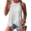 imageSOLY HUX Womens Plus Size Halter Tops Summer Casual Ruffle Sleeveless Asymmetrical Top CamisoleSolid White
