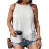 imageSOLY HUX Womens Plus Size Halter Tops Summer Casual Ruffle Sleeveless Asymmetrical Top CamisoleSolid White