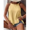 imageSOLY HUX Womens Plus Size Halter Tops Summer Casual Ruffle Sleeveless Asymmetrical Top CamisoleSolid Yellow