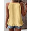imageSOLY HUX Womens Plus Size Halter Tops Summer Casual Ruffle Sleeveless Asymmetrical Top CamisoleSolid Yellow