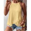 imageSOLY HUX Womens Plus Size Halter Tops Summer Casual Ruffle Sleeveless Asymmetrical Top CamisoleSolid Yellow