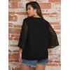 imageSOLY HUX Womens Plus Size Swiss Dots V Neck 34 Sleeve Casual Blouse TopsPure Black