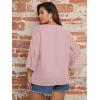 imageSOLY HUX Womens Plus Size Swiss Dots V Neck 34 Sleeve Casual Blouse TopsSolid Dusty Pink