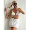 imageSOLY HUX Bikini Sets for Women 3 Piece Swimsuits Underwire Bikini Bathing Suit with Beach Skirt Cover UpWhite