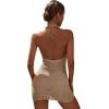 imageSOLY HUX Womens Halter Hollow Out Backless Beach Swimsuit Bikini Cover UpKhaki