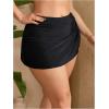 imageSOLY HUX Womens Plus Size Beach Skirts High Waisted Side Drawstring Summer Vacation Cover Up BottomsSolid Black