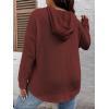imageSOLY HUX Womens Plus Size Hoodies Long Sleeve Drawstring Waffle Knit Pullover Sweatshirt TopsMaroon Pure