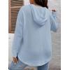 imageSOLY HUX Womens Plus Size Hoodies Long Sleeve Drawstring Waffle Knit Pullover Sweatshirt TopsPlain Blue