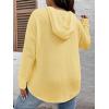 imageSOLY HUX Womens Plus Size Hoodies Long Sleeve Drawstring Waffle Knit Pullover Sweatshirt TopsPlain Yellow