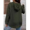 imageSOLY HUX Womens Plus Size Hoodies Long Sleeve Drawstring Waffle Knit Pullover Sweatshirt TopsPure Army Green