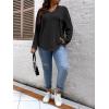 imageSOLY HUX Womens Plus Size Hoodies Long Sleeve Drawstring Waffle Knit Pullover Sweatshirt TopsPure Black