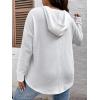 imageSOLY HUX Womens Plus Size Hoodies Long Sleeve Drawstring Waffle Knit Pullover Sweatshirt TopsSolid White