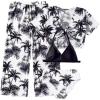 imageSOLY HUX Girls 4 Piece Swimsuits Tropical Print Halter Bikini Set Bathing Suits with Kimono and Cover Up PantsBlack and White