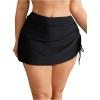 imageSOLY HUX Womens Plus Size Beach Skirts High Waisted Side Drawstring Summer Vacation Cover Up BottomsSolid Black