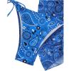 imageSOLY HUX Bikini Sets for Women Paisley Print Halter Triangle Bathing Suit 3 Piece Swimsuit with Sarong Cover UpBlue Paisley