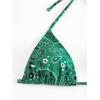 imageSOLY HUX Bikini Sets for Women Paisley Print Halter Triangle Bathing Suit 3 Piece Swimsuit with Sarong Cover UpDark Green Paisley