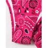 imageSOLY HUX Bikini Sets for Women Paisley Print Halter Triangle Bathing Suit 3 Piece Swimsuit with Sarong Cover UpHotpink Paisley