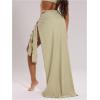 imageSOLY HUX Sarong Wraps for Women Tie Side Cover Up Skirt Swimwear Beach SwimsuitPlain Olive Green