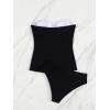 imageSOLY HUX Tankini Swimsuits for Women Color Block Bandeau Ruched Bikini Two Piece Bathing SuitsBlack and Purple