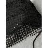 imageSOLY HUX Womens 3 Piece Swimsuit Fishnet Halter Triangle String Bikini Set Bathing Suit with Cover Up Beach SkirtSolid Black