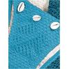 imageSOLY HUX Womens 3 Piece Swimsuit Fishnet Halter Triangle String Bikini Set Bathing Suit with Cover Up Beach SkirtSolid Blue